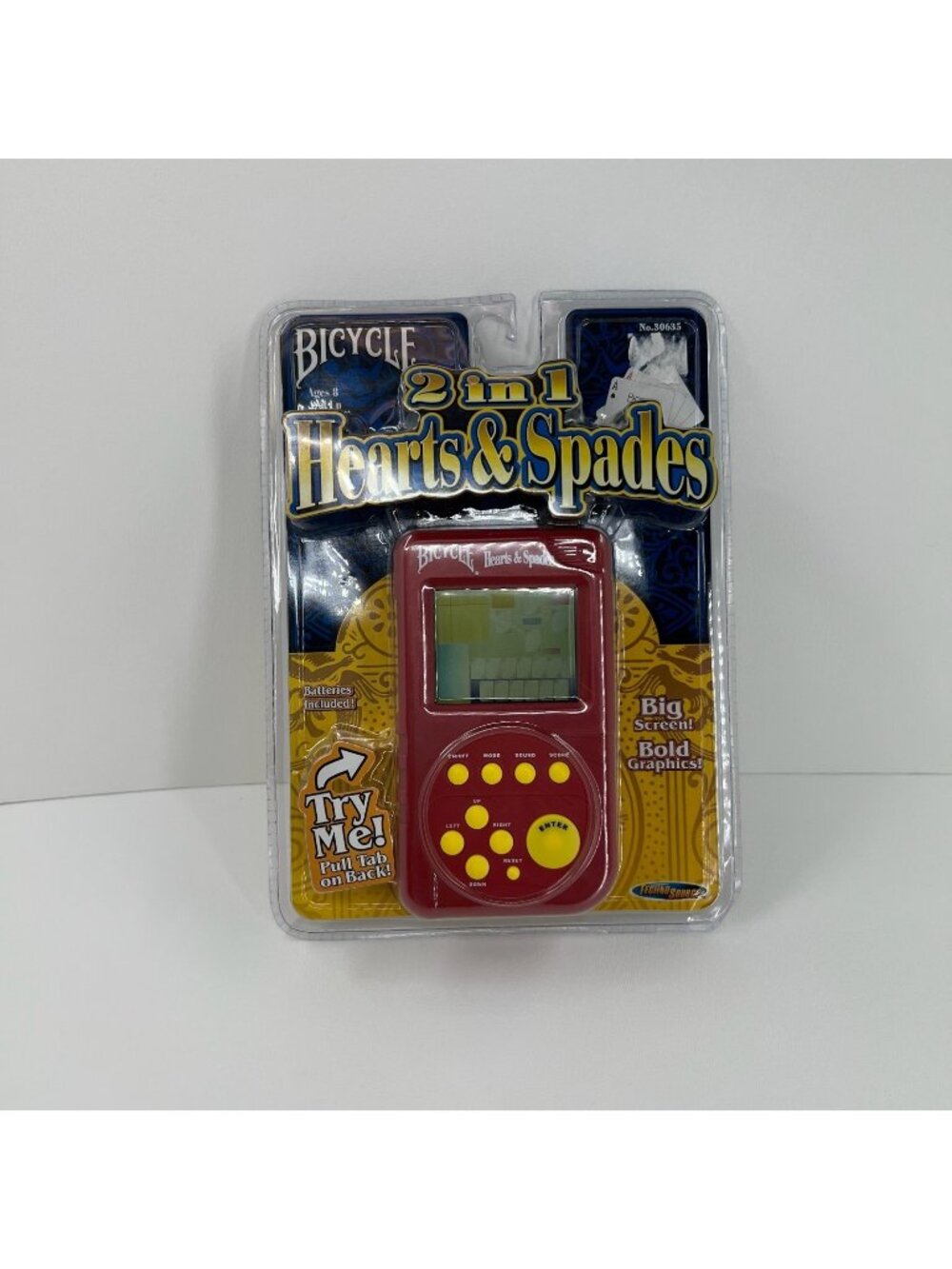 Bicycle 2 in 1 Hearts & Spades Handheld Electronic Game 30635 Vintage New Sealed